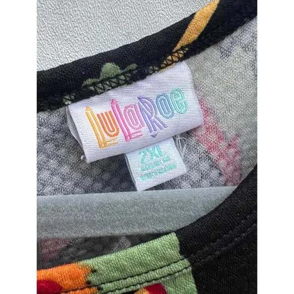 Lularoe Women’s Sz 2x xxl Floral Print Short Sleeve Dress - Picture 2 of 4